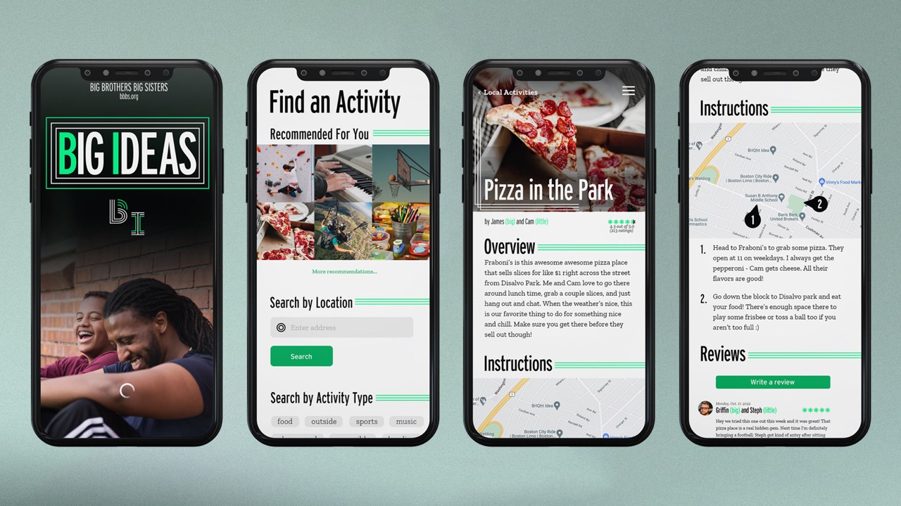 Big Ideas app mockups