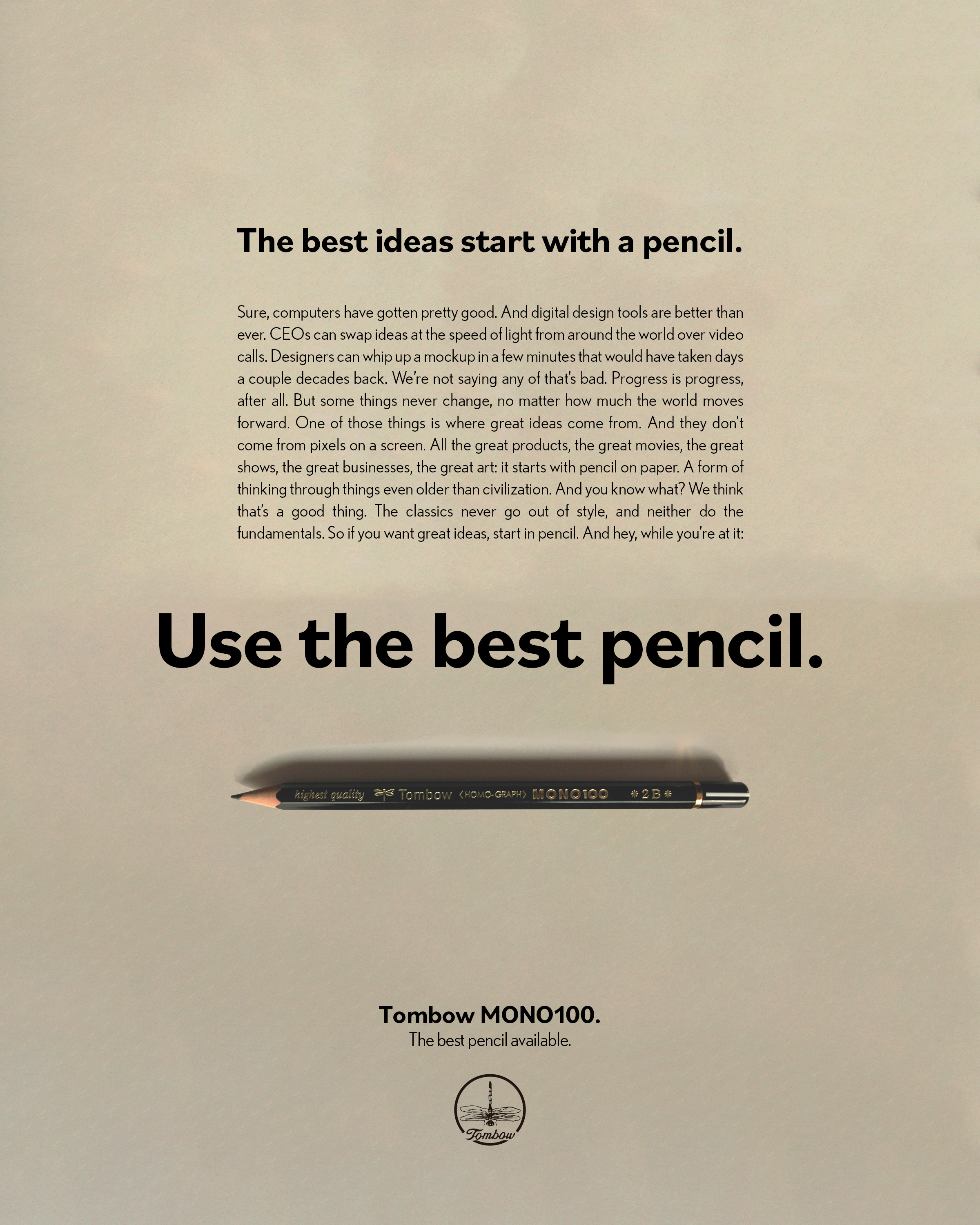 Tombow Mono pencil ad