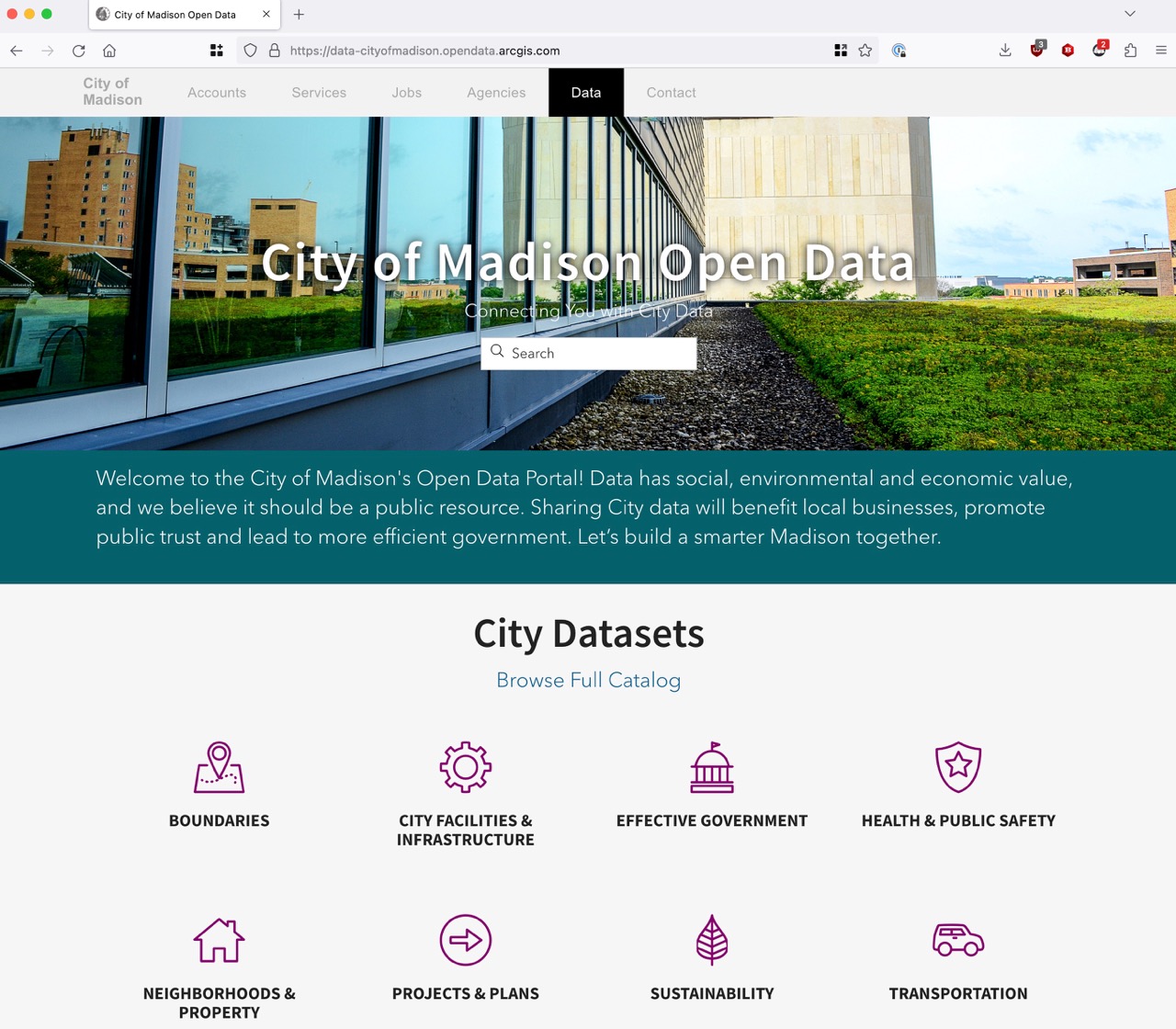 Madison Open Data homepage